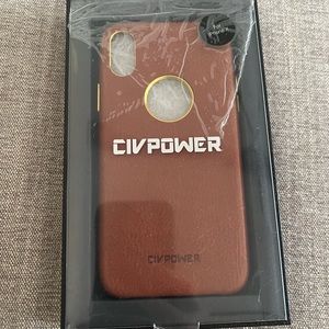 Brown leather I phone X case